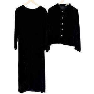 Kiko Velvet dress and jacket outfit set size Small Silk